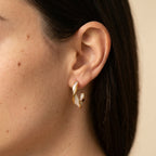 Women's Mother-of-Pearl-Style Twist Hoop Earrings