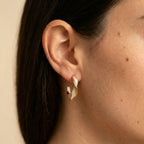 Women's Mother-of-Pearl-Style Twist Hoop Earrings