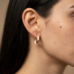 Women's Mother-of-Pearl-Style Twist Hoop Earrings