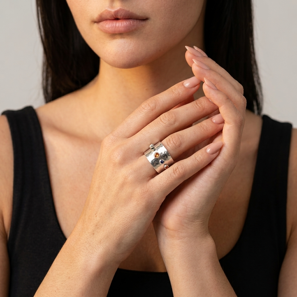 Women's Multi-Colour Wide Ring