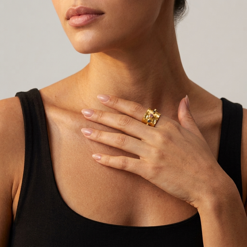 Women's Multi-Colour Wide Ring