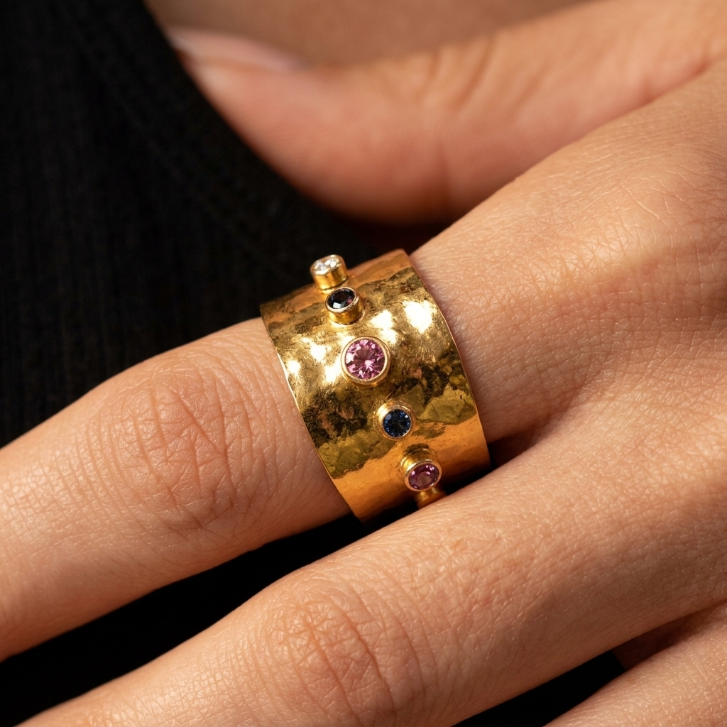 Women's Multi-Colour Wide Ring