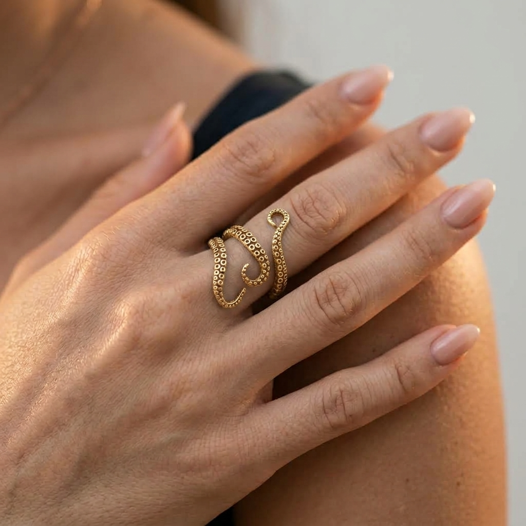 Women's Octopus Tentacle Ring