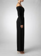 Women's Off-Shoulder Wide Leg Jumpsuit with Wrap V-Neck