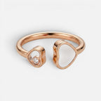 Women's Open Heart Crystal Adjustable Ring