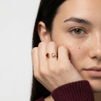 Women's Open Heart Crystal Adjustable Ring