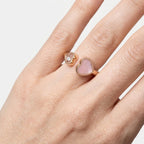 Women's Open Heart Crystal Adjustable Ring