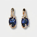 Women's Oval Blue Stone Earrings