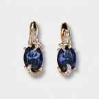 Women's Oval Blue Stone Earrings