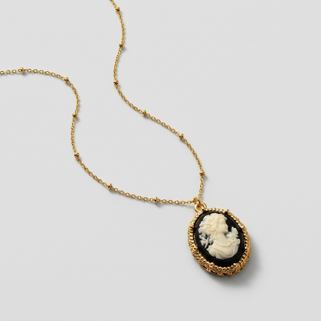 Women's Oval Cameo Pendant Necklace