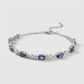 Women's Oval Purple Stone Bracelet