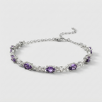 Women's Oval Purple Stone Bracelet