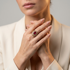 Women's Oval Red Stone Ring