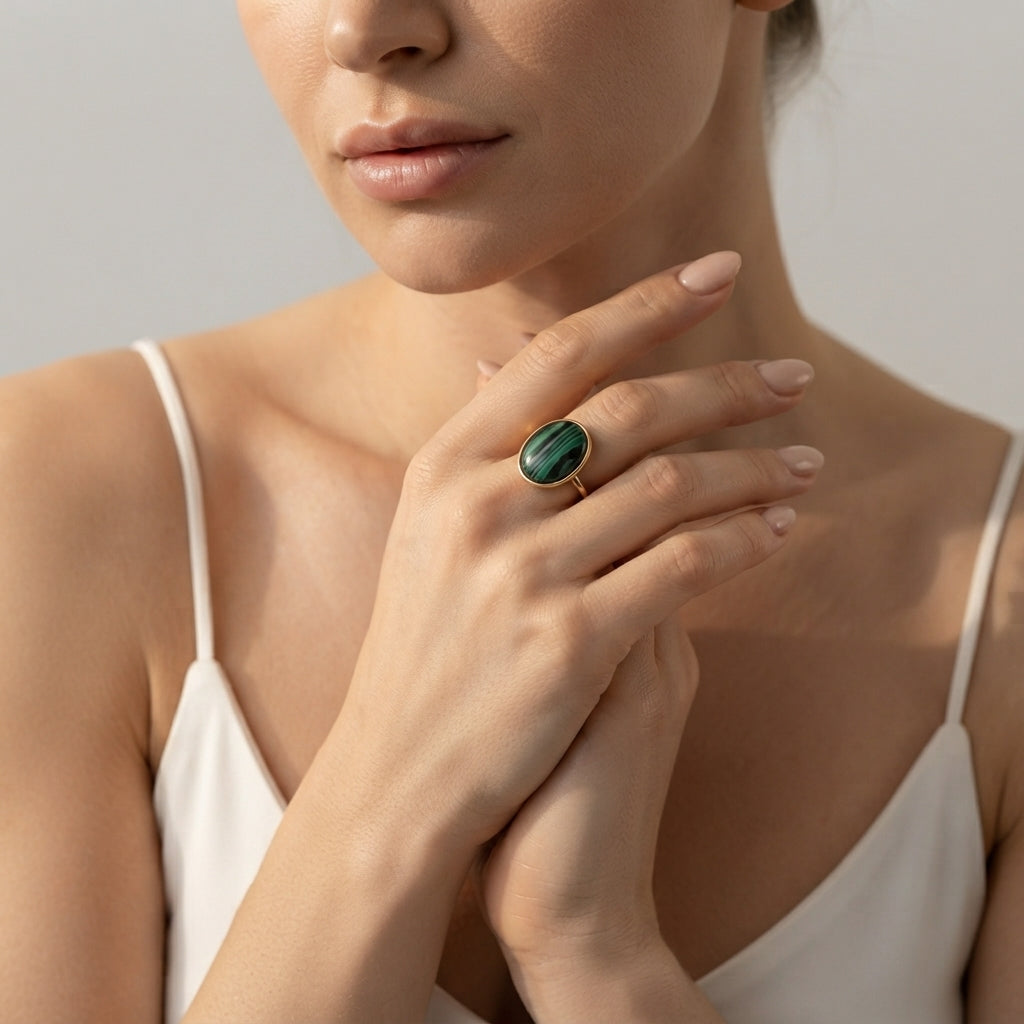 Women's Oval Stone Ring