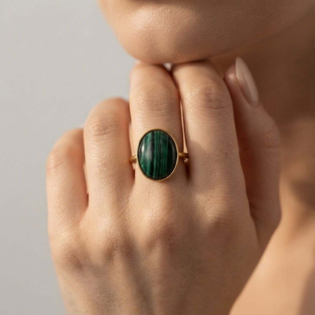 Women's Oval Stone Ring