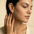 Women's Pave Crystal Huggie Earrings