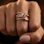 Women's Pavé Crystal Knot Ring