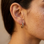 Women's Pave Huggie Hoop Earrings