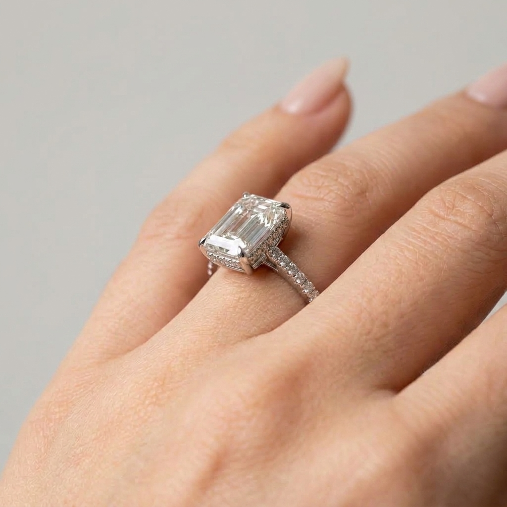 Women's Pave Solitaire Ring