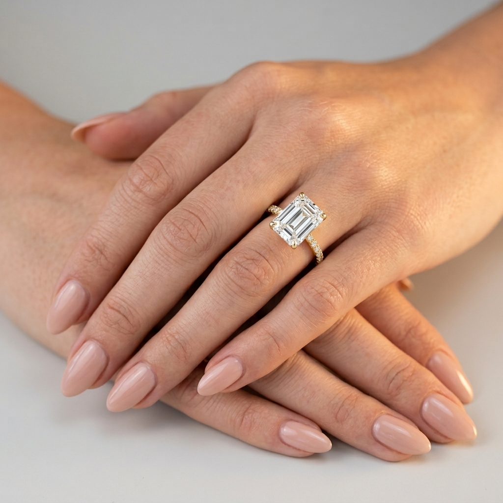 Women's Pave Solitaire Ring