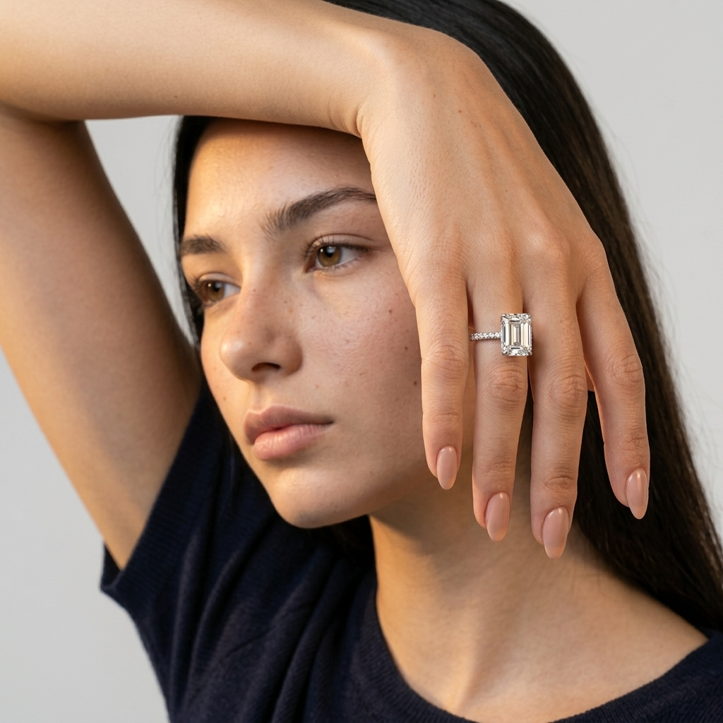 Women's Pave Solitaire Ring