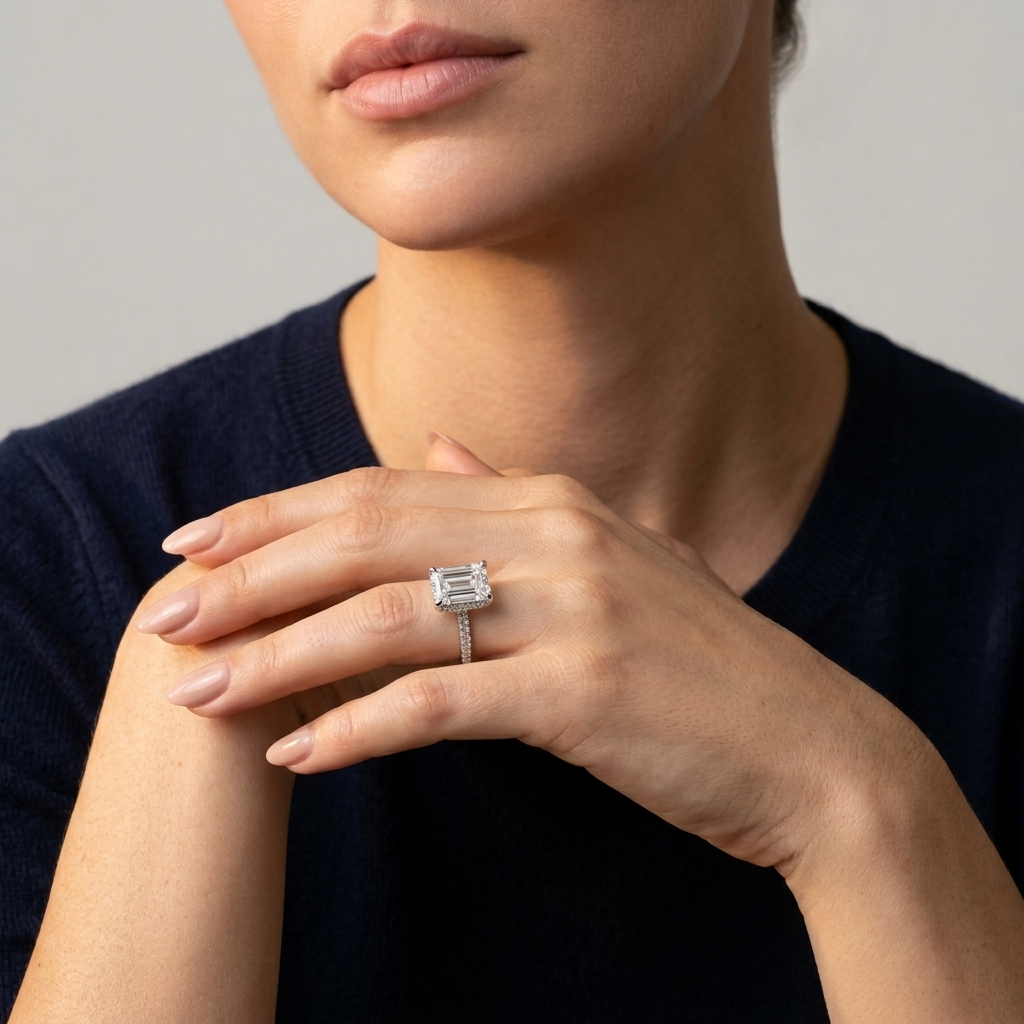 Women's Pave Solitaire Ring