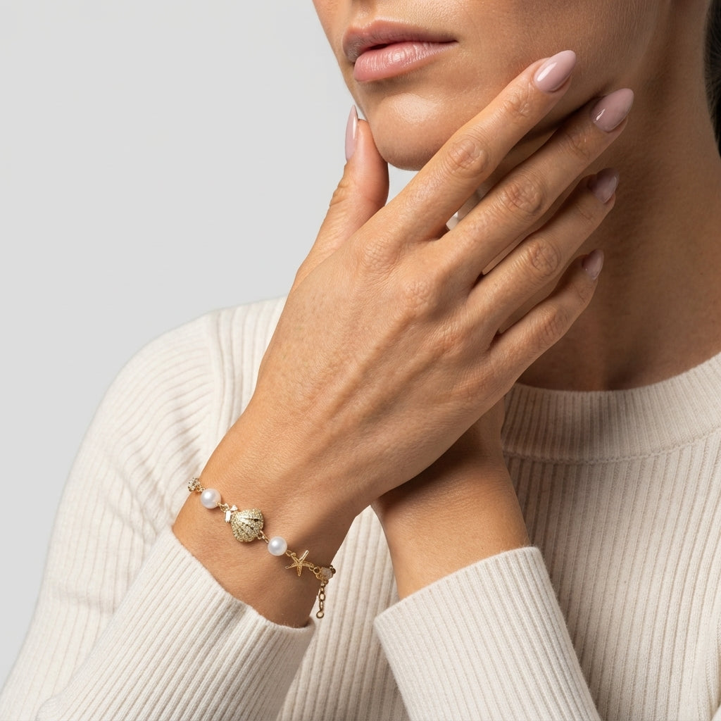 Women's Pearl Station Bracelet