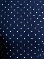 Women's Polka Dot A-Line Maxi Dress with Cap Sleeve and Round Neck