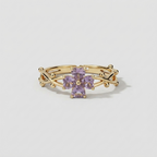 Women's Purple Flower Vine Ring