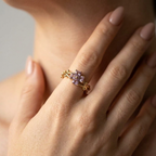 Women's Purple Flower Vine Ring