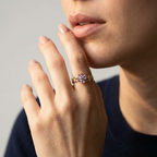 Women's Purple Flower Vine Ring