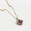Women's Purple Stone Clover Necklace