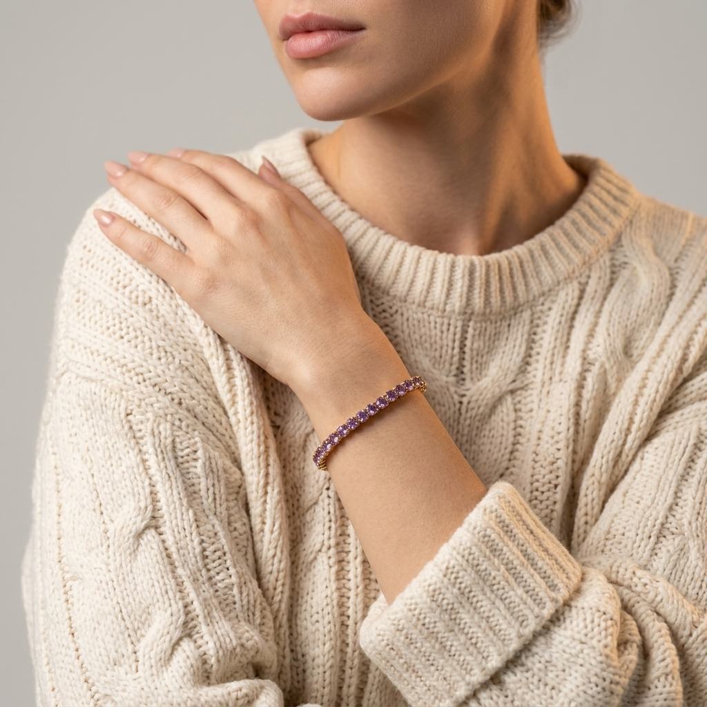 Women's Purple Stone Tennis Bracelet