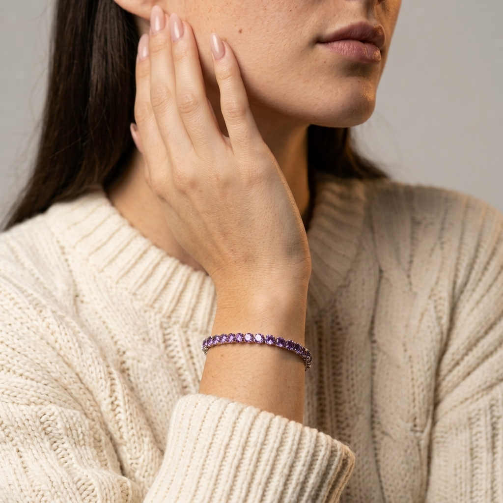 Women's Purple Stone Tennis Bracelet