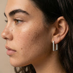 Women's Rectangle Huggie Hoop Earrings
