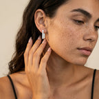 Women's Rectangle Huggie Hoop Earrings