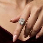 Women's Rectangular Crystal Ring
