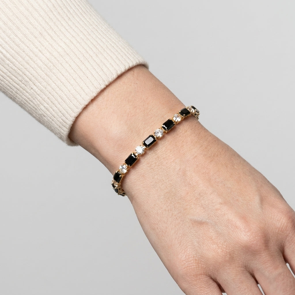 Women's Rectangular Stone Tennis Bracelet