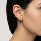 Women's Red Stone Drop Earrings