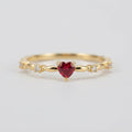 Women's Red Stone Heart Ring