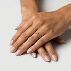 Women's Red Stone Textured Band Ring