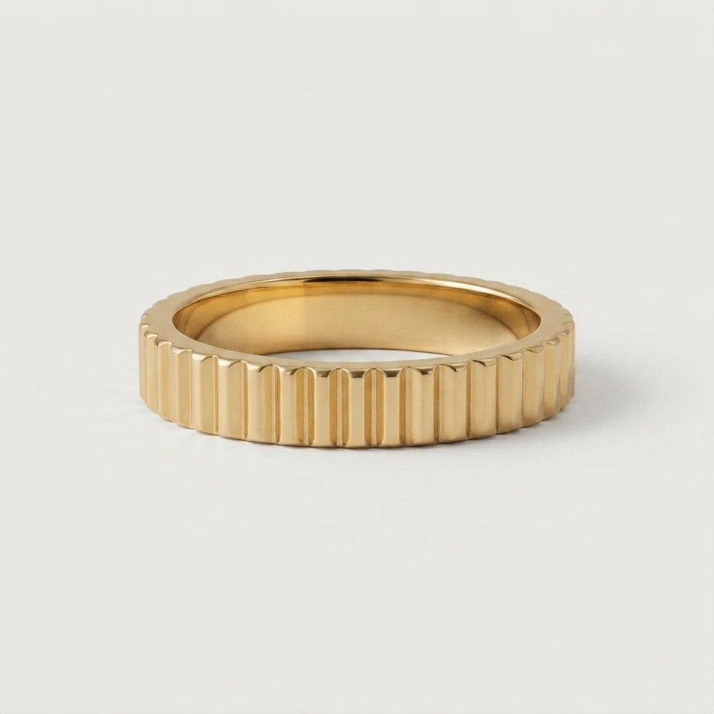 Women's Ribbed Band Ring