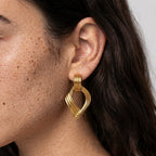 Women's Ribbed Drop Earrings