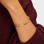 Women's Rippled Open Cuff Bangle
