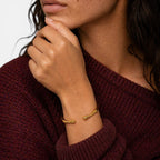 Women's Rippled Open Cuff Bangle