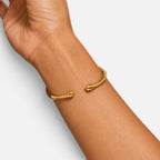 Women's Rippled Open Cuff Bangle