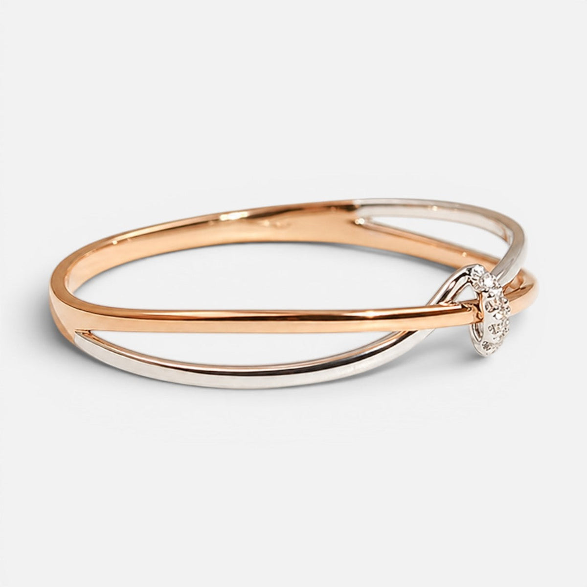 Women's Crossover Crystal Two-Tone Ring
