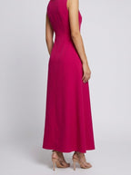 Women's Round Neck Sleeveless A-Line Maxi Dress