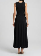 Women's Round Neck Sleeveless A-Line Maxi Dress
