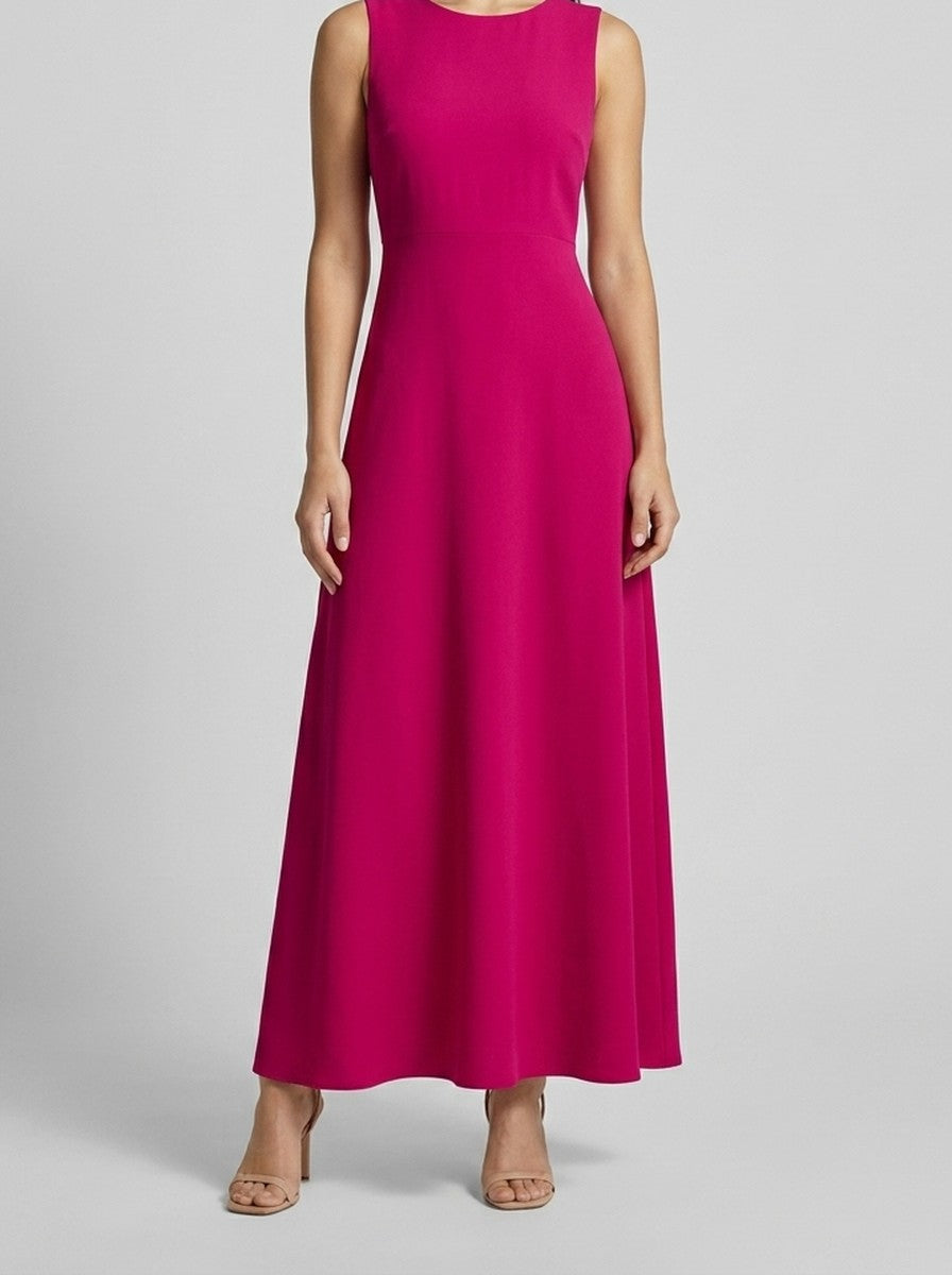 Women's Round Neck Sleeveless A-Line Maxi Dress